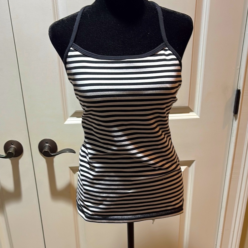 Striped Black and White Women's Top sz 4